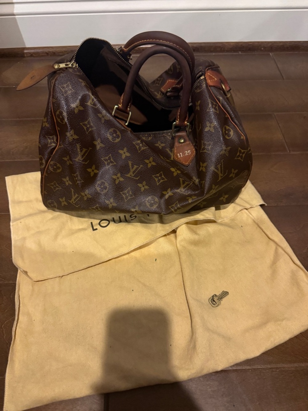Authentic Louis Vuitton Speedy “35” Brown Monogram Canvas Handbag